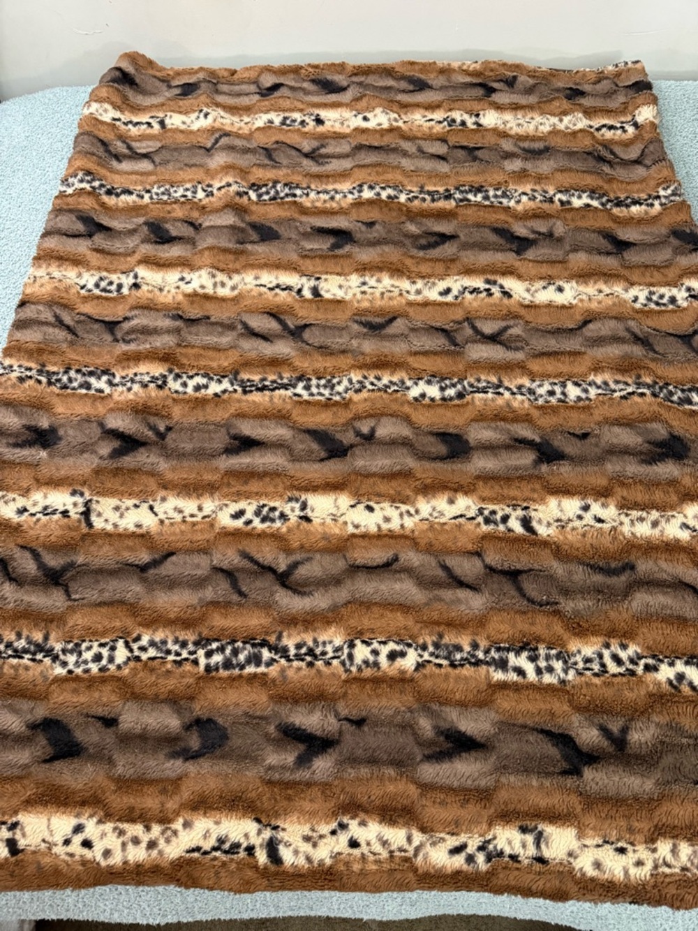 Super Soft Faux Fur Animal Print 50” X 60” Throw Blanket